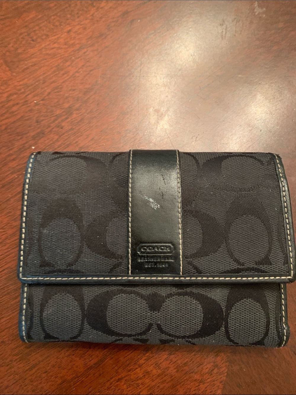Coach  Black Signature Canvas Bifold Wallet